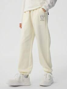 Balabala Girls Jogger Pants 2025 Miiiiichan IP Stylish Casual Sweatpants - Milky White - View 2