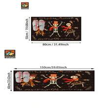 1 pieza Alfombra antideslizante para baño con diseño de calavera bailarina de Halloween, hecho de material de cachemira artificial con decoración esponjosa, apto para puertas, baños, cocinas y otras ocasiones, lavable a máquina, antideslizante, decoración diaria, puede ser un regalo - Multicolor - Ver 26
