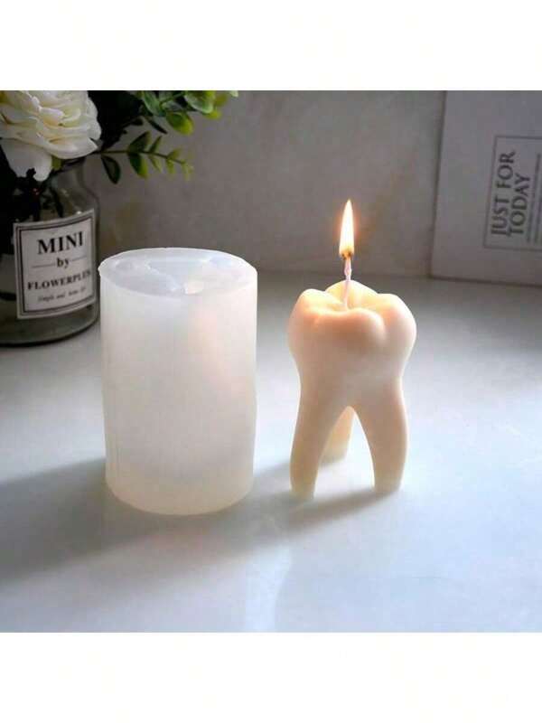 Large 3D Dental Silicone Candle Mold Simulation Teeth Aromatherapy Gypsum Resin Soap Mould Home Art Deco Party Ornament