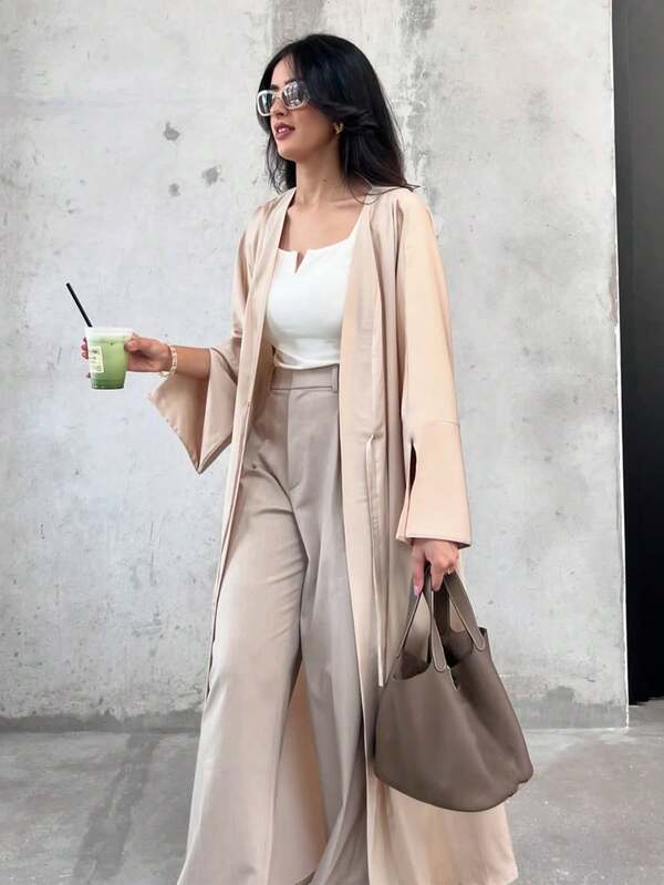 1 Piece Stylish Satin-Style Women's Dress . This Elegant Dress, Also Available In The Form Of A Long Abaya, Is Perfect For Both Everyday Wear And Special Occasions.