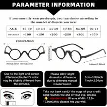 1 buc Ochelari de citit rotunzi retro pentru bărbați, vintage, mici, personalizați, eleganți, ușori, de înaltă calitate, vedere clară pentru computer, citit, jocuri, disponibili în 100-350 de grade