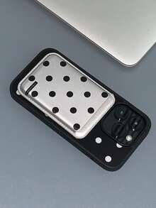 Minimalist Polka Dot Niche Magnetic Card Holder Case, Magsafe Leather Card Slot