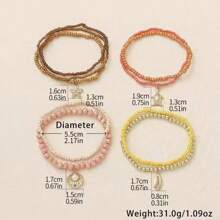 1 Set de brazaletes de material de cuentas de estilo de vacaciones frescas con elementos oceánicos, para mujer, regalo de novia/viaje a la playa