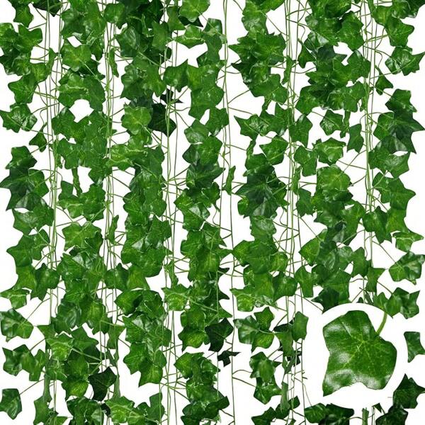 2025Hot SaleADORAMOUR Artificial Ivy Garlands - 6Pack X 83 Inch Length - Realistic Fake Vines For Room Aesthetic And Garden Wall Decoration For Indoor Outdoor, Green Faux Leaves Plastic Hanging Plants Greenery