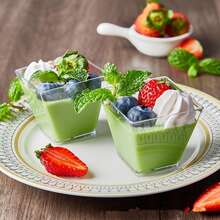 100 个慕斯杯 + 100 个勺子：甜点勺和杯子，适用于派对、冰淇淋、糖果、生日、婚礼和节日聚会 - 仅可手洗