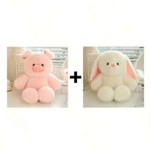 Muñeco lindo y realista de cerdo-conejo-oso, cómodo y suave, es la opción perfecta para la decoración de la sala de estar, decoración de sofá, decoración de fiestas, regalos de cumpleaños, todo tipo de regalos festivos, es el regalo perfecto para amigos o parejas. Graduación.