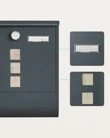 Boîte aux Lettres Murale, avec Serrure avec Couvercle Rotatif, Fenêtre de Visualisation, Porte-nom, Compartiment à Journaux, Montage Facile, 10 x 30,8 x 33,8 cm, Gris Anthracite - Gris foncé - Voir 5