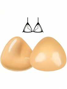2 Packs Breathable Triangle Silicone Adhesive Bra With Double Sided Brush Adhesive, Invisible Nipple Cover - Polyester, Non-Woven, Hand Washable, Great For Confidence Boosting, Confidence Bra | Simple Design | Breathable Fabric