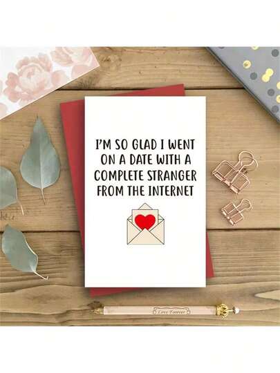 1/2/5/10pcs Unique Heart-Shaped Funny Romantic Greeting Card - Personalized, Customizable, Anniversary, Birthday, Valentines Day, Christmas, Miss You Card With Envelope - Special Fashion Theme