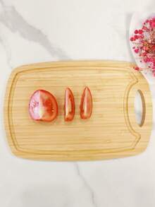 1块天然竹木砧板，防霉抗菌家用菜板，全竹砧板，实木菜板，防粘表面水果板，厨房刀板，面包板，切菜板，披萨板，寿司板，水果菜板，双面菜板，果盘，食物，厨具