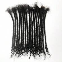 0.4cm Width Dreadlock Extensions 12 Inch 30 Strands 100% Permanent Loc Extensions Human Hair With Curly Ends Natural Black Curly Locs Human Hair Can Be Dyed Bleached 12inch30strands 01 - 1B - View 3