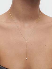 1 szt. naszyjnik z diamentami w kształcie litery Y ze srebra próby 925, biżuteria na prezent urodzinowy dla kobiet