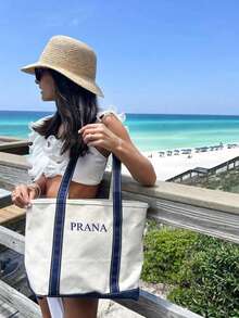 1pc Customized Canvas Tote Bag, Create A Unique Bag Just For You! Durable Canvas Tote Bag Not Only Practical But Also A Canvas To Showcase Your Personalized. Embroidery, Add Elegant Name, Initial Or Special Text - Multicolor - View 8