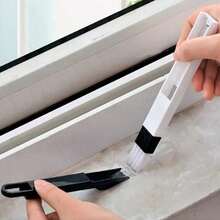 1PC Window Slot Cleaning Brush, Screen Window Cleaning Tool, Keyboard Slot Small Brush, Glass Belt Dustpan Gap Brush - màu đen - Xem 6