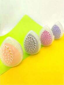 3-Piece Makeup Sponge Storage Box, Porous-Proof Transparent Beauty Sponge Holder, Powder Puff Cosmetic Holder, Travel Portable Breathable Storage Box,Holiday Beach, Bathroom, Bedroom, Large Capacity