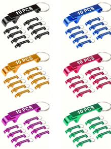 10 件定制雕刻金属开瓶器钥匙扣 - 适合派对、生日和啤酒节庆祝活动 | 耐用，适合厨房和餐厅使用 | 无需电池