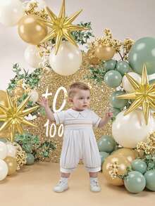 New Style Baby Boy Embroidered White Dress Jumpsuit 2025 Hot Style 100-Day Baby Boy Pure Cotton Dress Ceremonial Sense King