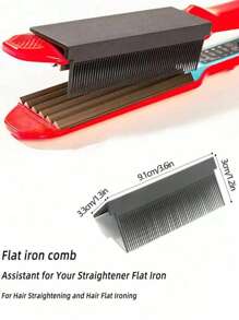 1 Piece Of Hair Straightener (The Product Is Made Of Plastic, And It Is Used On The Straight Clip With Black Glue, Which Is Very Firm), Suitable For Rectangular And Square Hair Straightener, Not Suitable For Circular Hair Straightener, High-Temperature Modeling Flat Iron Comb, Self-Adhesive Hair Straightener Accessories