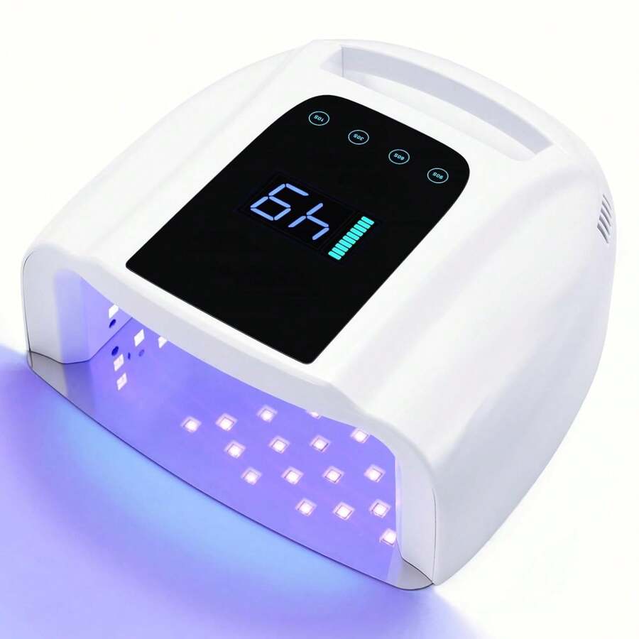UV LED Nail Lamp 96W, Rechargeable UV Light For Gel Nails With Metal Base, Auto Sensor And 4 Timer Settings, Salon Quality UV Nail Light(White) - Pink-1 - 查看 1