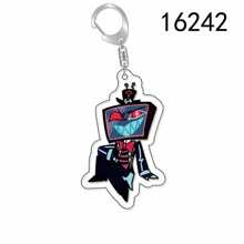 Anime GOODS Anime Acrylic Keychain -Vicky Charlie Alastor Cute Y2K Cartoon Pendant, Suitable For Bags And Keys, Perfect Gift For Fans, Cosplay Accessories Car Key Bag Backpack Small Jewelry Key Ring Accessories Creative Student Gifts Anime Derivatives, Creative Backpack Pendants, Car Key Pendants, Acrylic Keychains, Japanese Comic Pendants, Neko Contents Seed Keychain Collectibles, Pendants, Otaku Collection Gifts, Cheap Gifts School Letter Car Accessories Goth