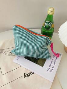 1 件个性化女士格纹化妆包，便携式旅行洗漱包，大容量刺绣化妆包，柔软多功能收纳包，刺绣姓名首字母包，高品质新娘伴娘礼物，适合日常使用，商务旅行，送给家人、朋友、母亲、伴侣的礼物，适合母亲节、情人节、护士节、教师节、圣诞节、周年纪念日、生日 - 彩色 - 查看 10