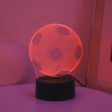 1pc Modern Geometric 3D Football Illusion LED Lamp, Creative USB Night Light With Touch Control - 7 Color Gradient, Suitable For Bedroom, Living Room Decor, Desk Lamp, Holiday, Birthday Gift, Mood Light