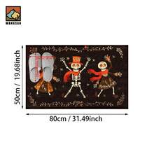 1 pieza Alfombra antideslizante para baño con diseño de calavera bailarina de Halloween, hecho de material de cachemira artificial con decoración esponjosa, apto para puertas, baños, cocinas y otras ocasiones, lavable a máquina, antideslizante, decoración diaria, puede ser un regalo - Multicolor - Ver 18