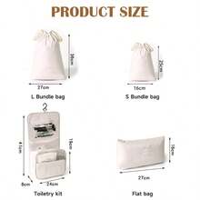 10Pcs Packing Cubes Compression Travel Luggage Storage Bags Organiser UK - Black - View 3