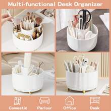 1 Peça Organizador de Pincel de Maquiagem, Organizador de Pincel de Maquiagem Giratório a 360°, Copo para Pincéis de Maquiagem com 5 Compartimentos para Cosméticos, Esmalte de Unha, Material de Arte, Organizador de Bancada para Banheiro, Copo para Pincéis de Maquiagem para Penteadeira, Organizadores de Maquiagem Giratórios com 5 Compartimentos para Cosméticos, Batom, Caneta