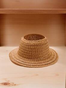 (Hat Only) 1pc Doll Straw Hat, BUBU Openwork Mini Hat, Cute Doll Hat - Multicolor - View 7