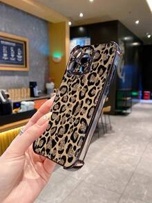 1个棕色豹纹防摔电镀摄像头保护手机壳，兼容苹果、Infinix、OPPO、vivo、realme等品牌，国际版，非国内版 - 黑色 - 查看 5