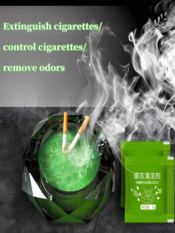 10 Pieces Ashtray Cleaning, Smoke-Eliminating Sand, Ash Cleaner, Indoor Deodorizing And Smoke-Removing Fragrance Ointment, Air Purifying And Freshener, Blue Ocean Fragrance, Red Lavender Fragrance