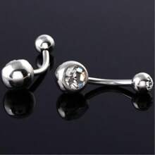 Belly Button Rings - 14G Internally Threaded 10mm Belly Ring Round Square Star Teardrop CZ Navel Rings For Women
