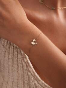 Customized Cute Paw Print Heart Bracelet, Personalized Pet Memorial Gift With Name Engraved, Cat Dog Paw Bracelet, Animal Lover Jewelry,New Year Glamour - Silver - View 7