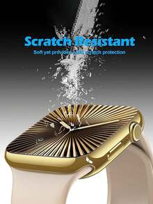 1pc Transparent 360° Full Coverage Protective Case For New S10 Series, Anti-Drop Design, Compatible With Apple Watch Ultra/SE/8/7/6/5/4/3/2/1/S10 - Gold - View 5