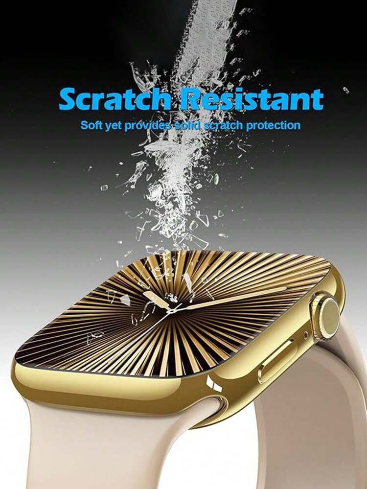 1pc Transparent 360° Full Coverage Protective Case For New S10 Series, Anti-Drop Design, Compatible With Apple Watch Ultra/SE/8/7/6/5/4/3/2/1/S10 - Gold - View 5