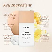 KOEC 轻盈透明润色保湿防晒霜，广谱SPF40+，有效淡化肤色不均，保湿滋养，超轻盈润色保湿霜，专为女性设计。 - LN 110 - 查看 4