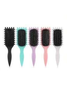 5pcs/2pcs/1pc New Straw Massaging Bounce Hair Brush, Best-Selling Curling Brush, Shaping Brush, Household Styling Brush, Anti- Hair Brush, Portable Brush, Volumizing Scalp Massage Hair Brush, Smooth Hair Air Cushion Brush, Must-Have For Back To School, Dorm, Home, Travel, Elegant Gift For Ladies, Suitable For Girlfriends, Family, Friends