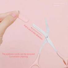 Pink Eyebrow Scissors With Comb,Eyebrow Razor Set Long Handle Blade With Precision Cover Women Eyebrow Shaping Tools Suitable For Or Travel Use,Hair Products And Accessories For Barber Salon Beauty Travel Essentials,Easy To Carrying, Set For Travel, Travel Goods, Vacation, Beach, Gift For Women&Girls