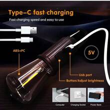 2PCS LED Filament Globe Bulb | Retro USB Rechargeable Camping Light | Tent Outdoor Emergency Atmosphere Lamp - Multicolor - View 7