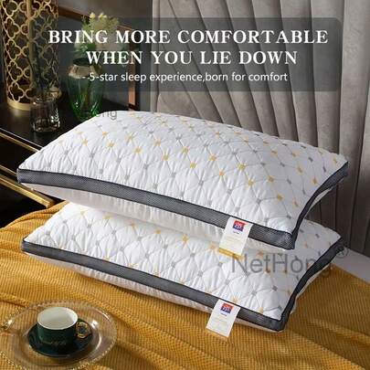 NetHong Extra-Large Orthopedic Neck Support Pillow | 74cm X 48cm | Cooling Geometric Design