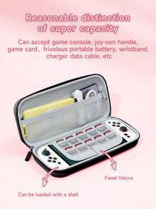 1 pieza Funda protectora con patrón de cereza, corazón y lazo, compatible con Switch2/Switch NS/Smart OLED/Lite, compatibles con accesorios de consola de juego Switch/switch 2, Set completo que incluye bolsa de almacenamiento, base para ranura para tarjetas, cubierta protectora de Switch, mejor regalo compatible para jugadores de interruptor - Multicolor - Ver 5