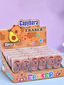 一盒两件。创意可爱拖鞋水豚造型学生橡皮擦。迷你水豚橡皮擦，擦除干净。橡皮擦。学生文具，开学季必备。