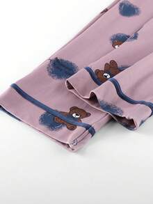 2pcs Women Pullover Long Sleeve Pajamas Set - Long Pants, Spring/Autumn Sleepwear Set