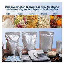 110 Pack Mylar Bags With Oxygen Absorbers - 10Mil Thick Mylar Bags For Food Storage And 400cc Oxygen Absorber, Variety Large Gallon, Quart, 1/2 Pint, Heat & Vacuum Zip Seal Food Bag - 彩色 - 查看 4