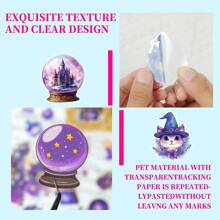 50Pcs Retro Magic Planet Stickers - PET, Cartoon Waterproof Purple Stickers For Water Bottles, Laptops, Skateboards & More - Lifestyle Accessories, Vinyl Aesthetics Stickers For Teens Adults,For School Supplies,Back To School