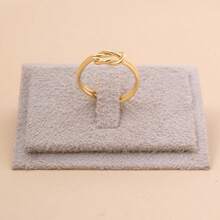 Adjustable Double Knot Ring With 18k Gold Plating - Yellow Gold - View 2
