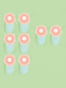 8Pcs Invisible Silicone Nipple Covers - Reusable Breast Lift Pasties | Push-Up Design, Adhesive Bra For Backless/Strapless Outfits - Pink - View 11