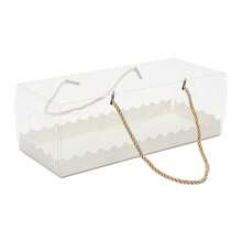 60 Pcs Rectangular Transparent Pastry Bread Cake Roll Box With String Portable - 清除 - 查看 6
