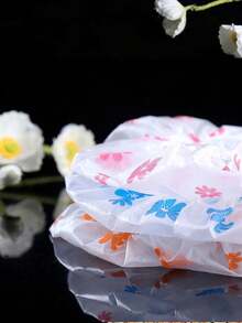 5pcs/4pcs/3pcs/2pcs/1pc Random Color Waterproof Shower Cap, Bathing Cap, Printed Bathtub Cap, Dust-Proof Waterproof Head Cover, Thickened Cap, Reusable Dust Cover, Home Travel Portable Shower Cap, Thickened Ladies Cap
